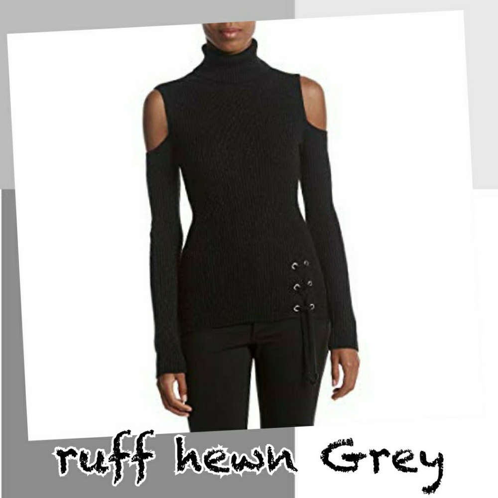 🆕️NWT ruff hewn GREY cold shoulder turtleneck